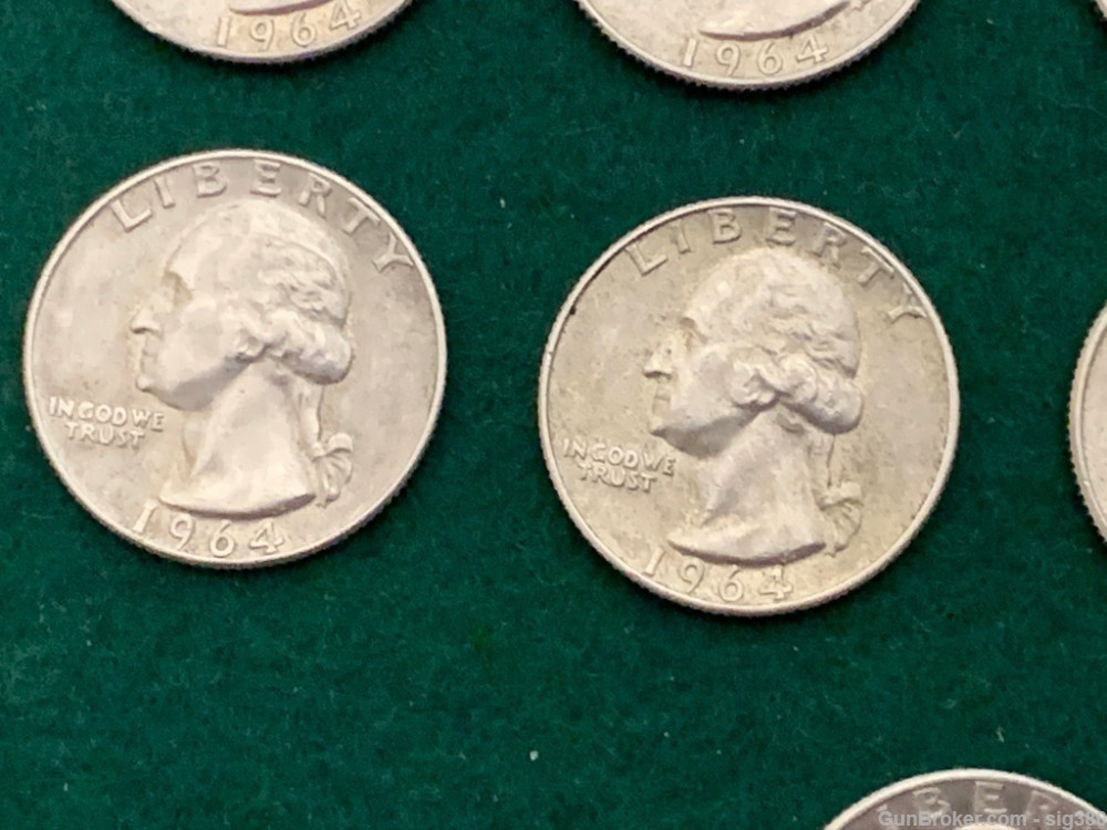13 1964 SILVER QUARTERS ALL IN GREAT CONDITION-img-3