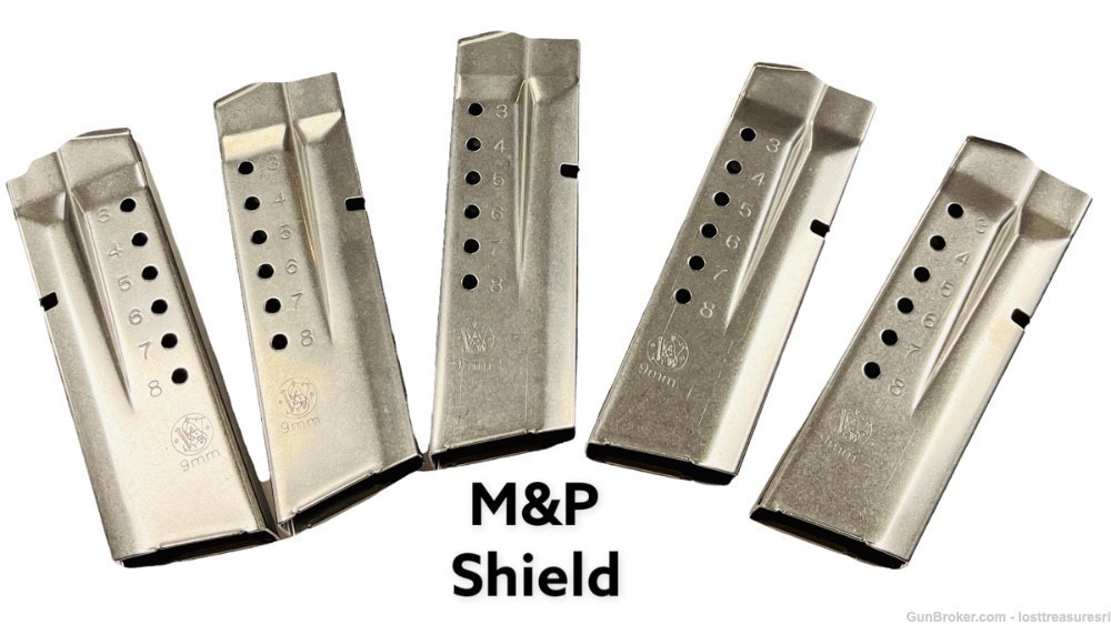 5 New Smith & Wesson M&P Shield 9mm Magazine Tubes Shells 8 Round Capacity-img-8