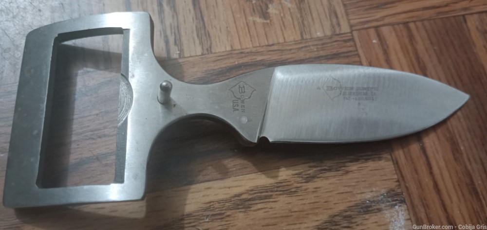 Bowen belt buckle knife custom USA vintage-img-0