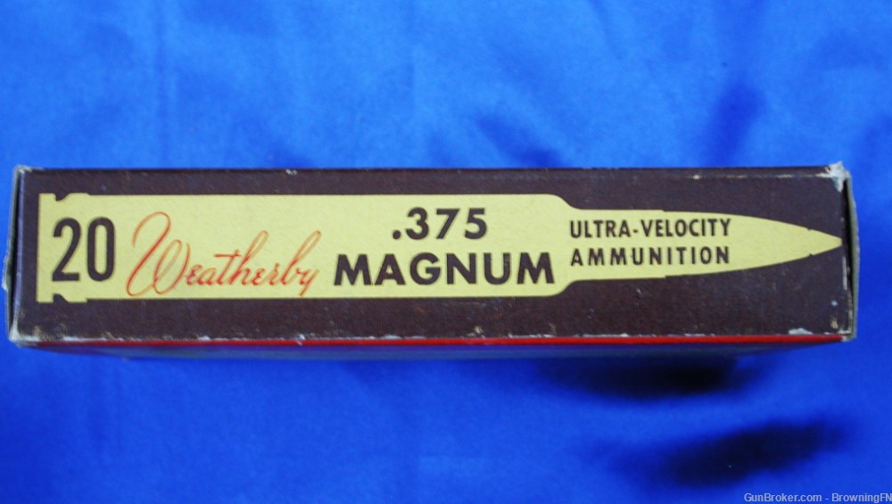 FULL RARE Vintage Box Weatherby .375 Magnum 300 gr. FMC Bullets 20 Rounds-img-1
