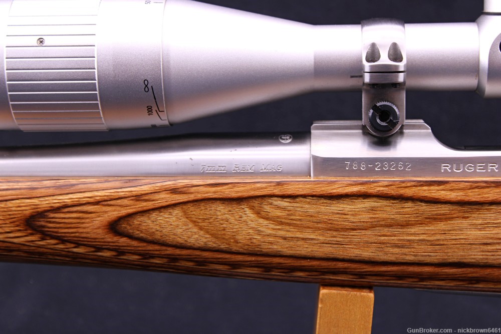 RUGER M77 MARK II 7MM REM MAG 25" BBL STAINLESS STEEL NIKON 4.5-14x50 SCOPE-img-9