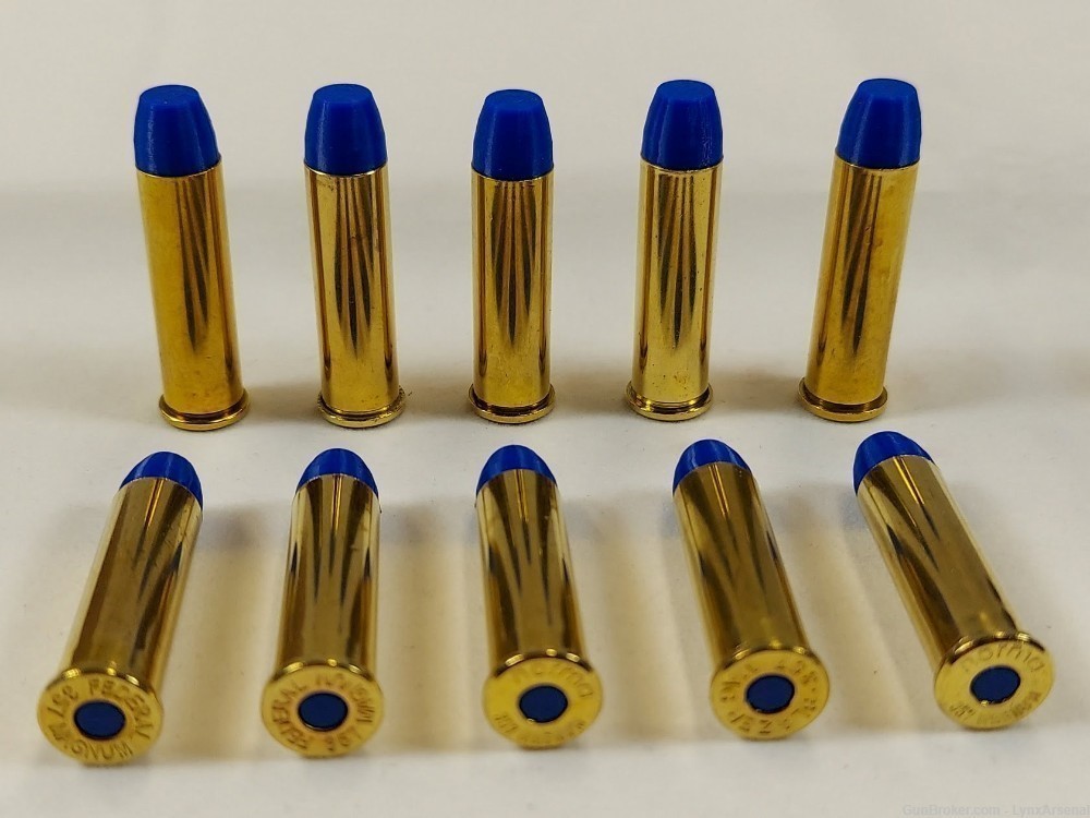 357 Magnum Brass Snap caps / Dummy Training Rounds - Set of 10 - Blue-img-0