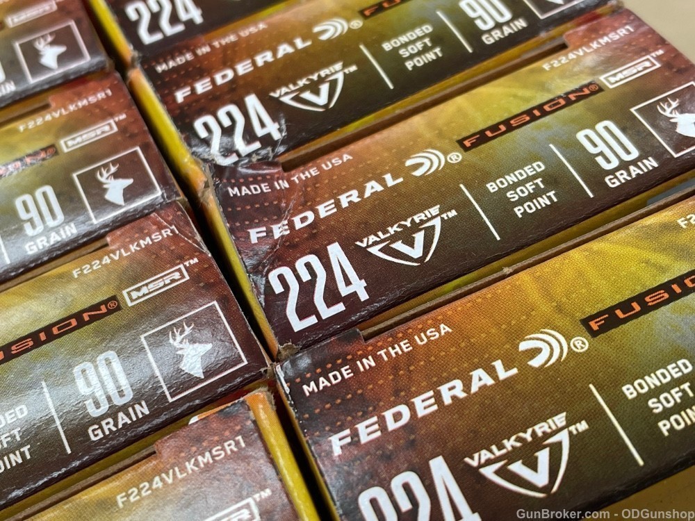 Federal .224 Valkyrie 10 Boxes 200rds F224VLKMSR1 90gr Soft Point-img-2