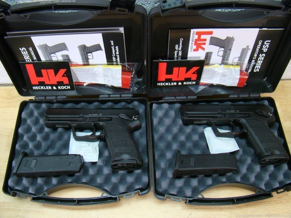 Pair of HK USP-9 9mm USP 9 consecutive serial #'s H&K USP9  10rd mags New !-img-7