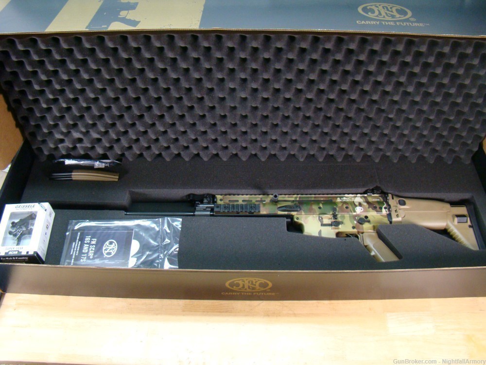 FNH SCAR 16s 5.56 NATO Multi-cam FN 16 camo Rifle w Geissele Super trigger-img-4