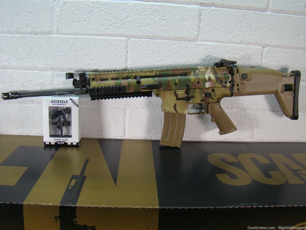 FNH SCAR 16s 5.56 NATO Multi-cam FN 16 camo Rifle w Geissele Super trigger-img-24