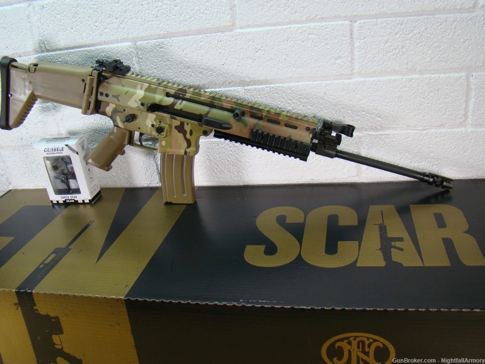 FNH SCAR 16s 5.56 NATO Multi-cam FN 16 camo Rifle w Geissele Super trigger-img-0