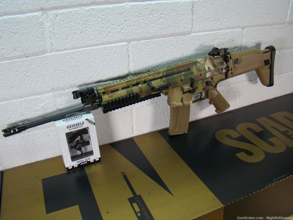 FNH SCAR 16s 5.56 NATO Multi-cam FN 16 camo Rifle w Geissele Super trigger-img-2