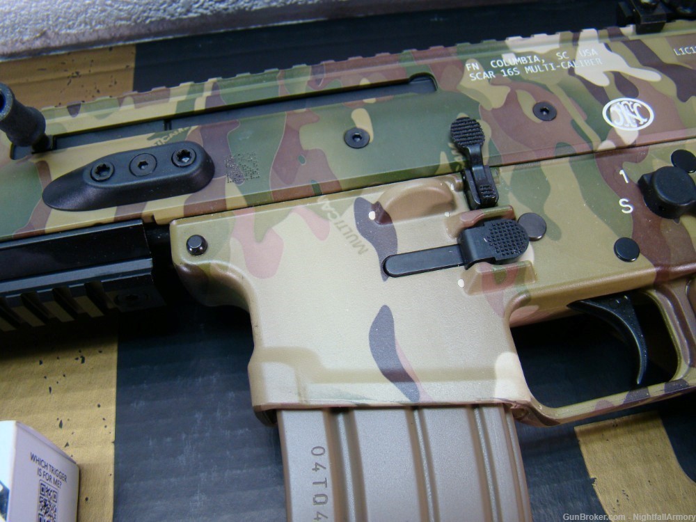 FNH SCAR 16s 5.56 NATO Multi-cam FN 16 camo Rifle w Geissele Super trigger-img-10
