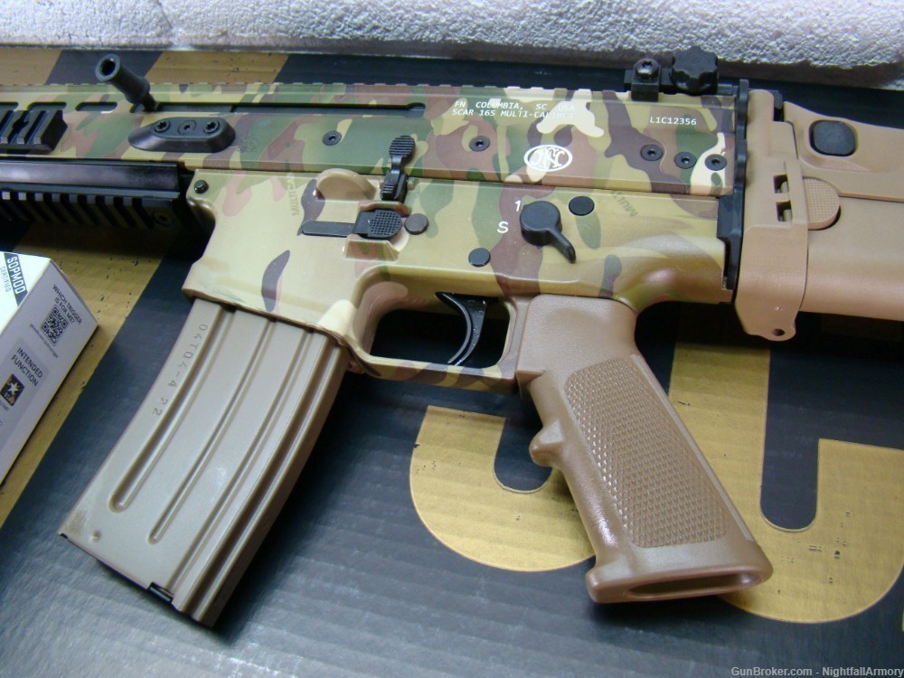 FNH SCAR 16s 5.56 NATO Multi-cam FN 16 camo Rifle w Geissele Super trigger-img-12