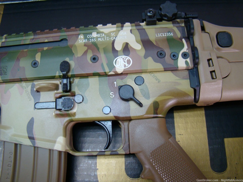 FNH SCAR 16s 5.56 NATO Multi-cam FN 16 camo Rifle w Geissele Super trigger-img-11
