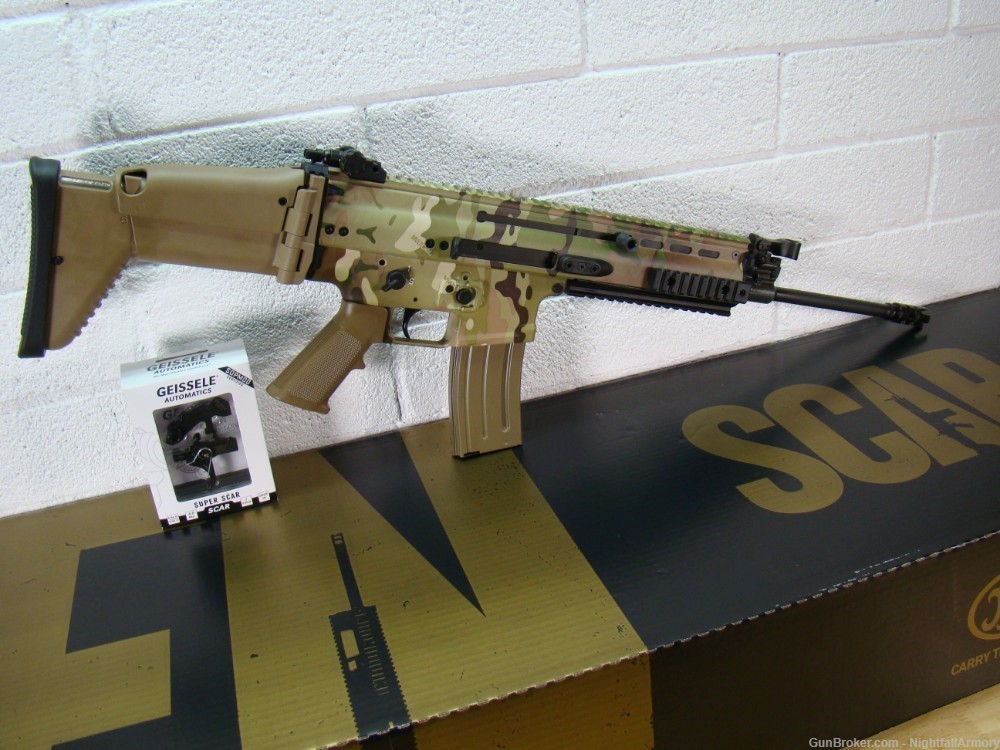 FNH SCAR 16s 5.56 NATO Multi-cam FN 16 camo Rifle w Geissele Super trigger-img-22