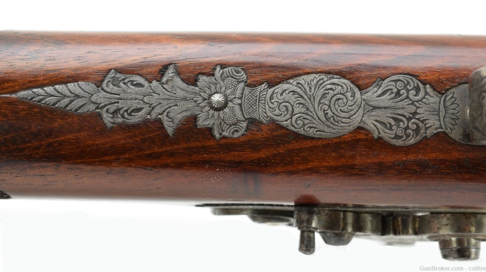 Beautiful Percussion Target Rifle Signed F.W. Moritz in Gold and Outlined i-img-4