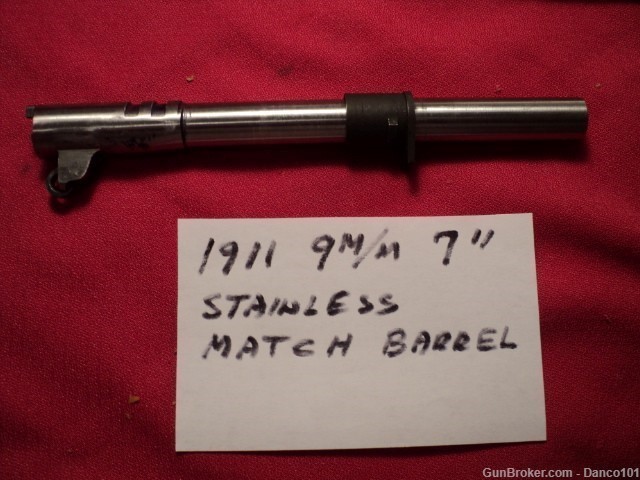  CUSTOM COLT 1911  9mm LUGER SEVEN INCH STAINLESS BARREL-img-5