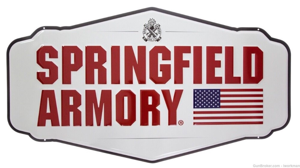 Springfield Armory 16" x 28.5" Flag Logo Tin Sign-img-0