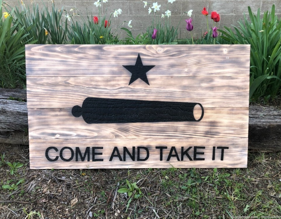Handmade Rustic Gonzales COME AND TAKE IT flag-img-0