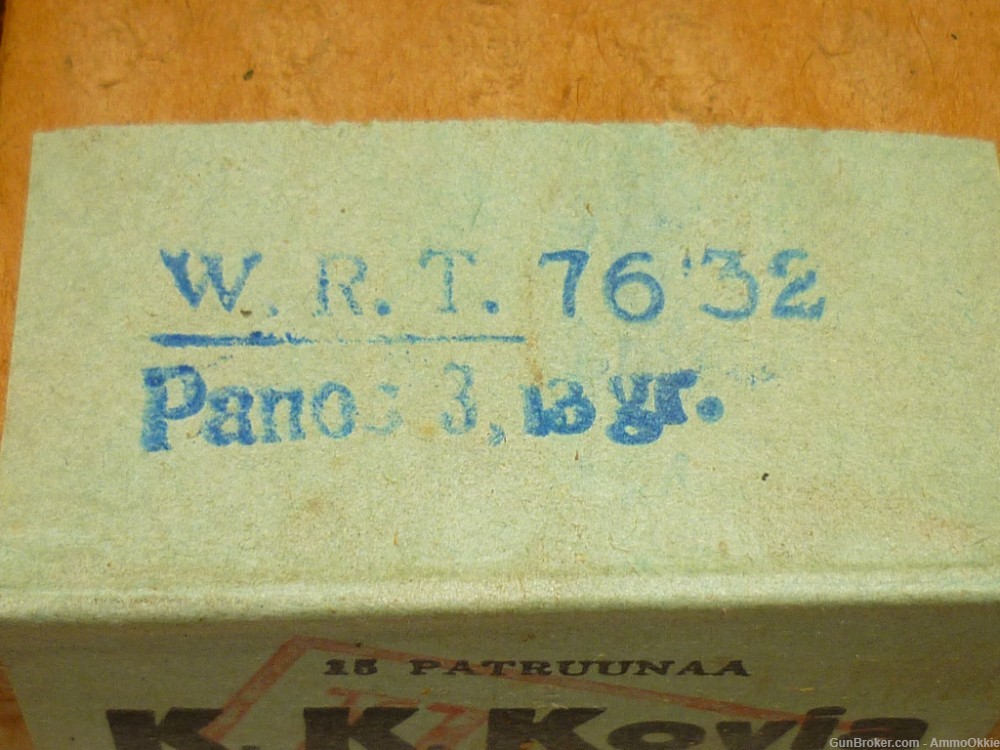 15rd - 1932 FINNISH AMMO - 7.62x54R - RARE VPT FULL BOX - M39 M28 Finn -img-4