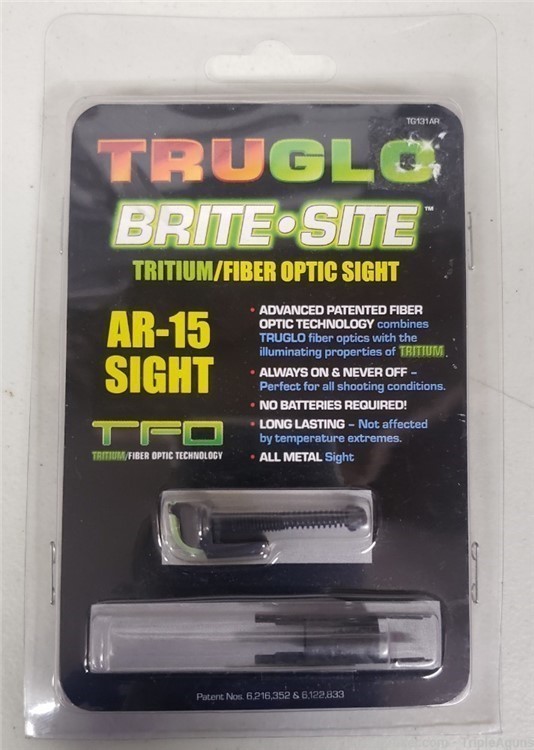 TruGlo Brite site AR-15 TFO tritium fiber optic front sight 2013 mfg -img-0