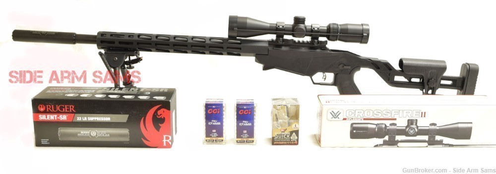 NIB Ruger .17HMR Precision Rimfire Suppressed Rifle System, Vortex Optics-img-0