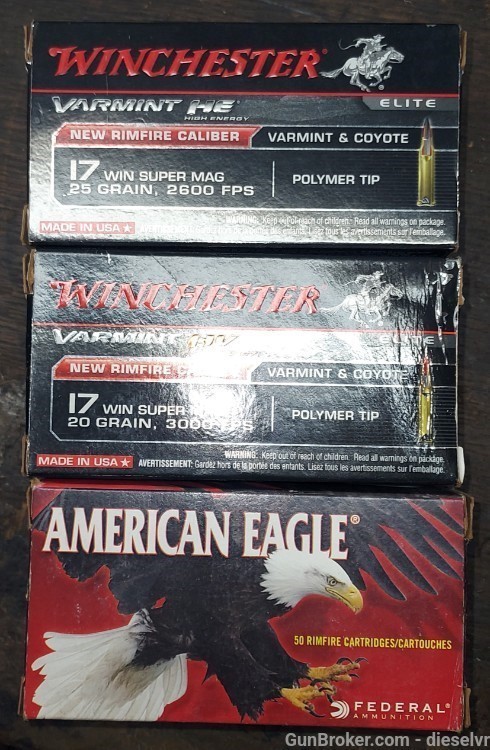 150 Rounds 17 WSM / Winchester Super Mag Ammunition -img-1