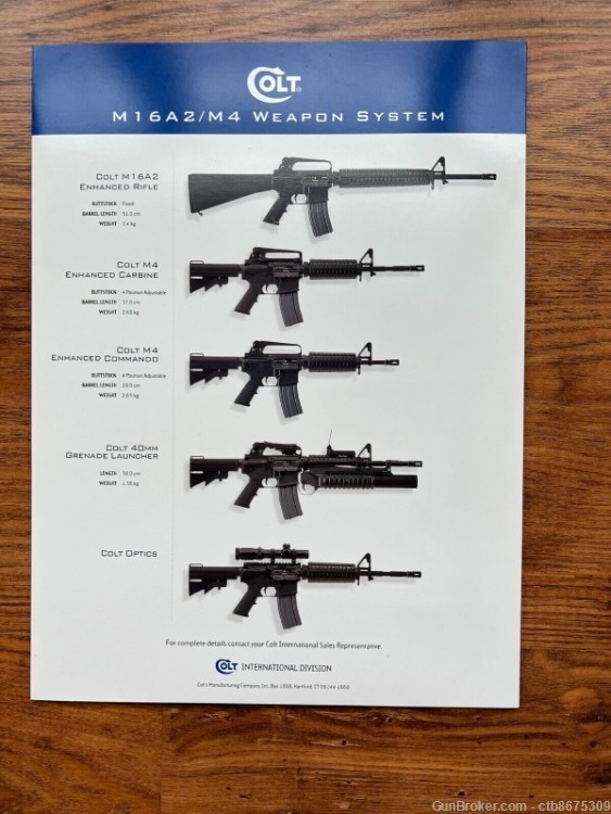 Colt Firearms M16A2 Tri Fold Show Brochure New Old Stock-img-2