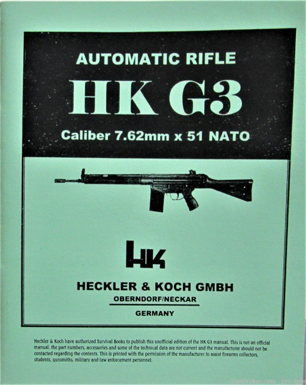 Automatic Rifle HK G3 Caliber 7.62 mm x 51 NATO Manual  New Copy-img-0