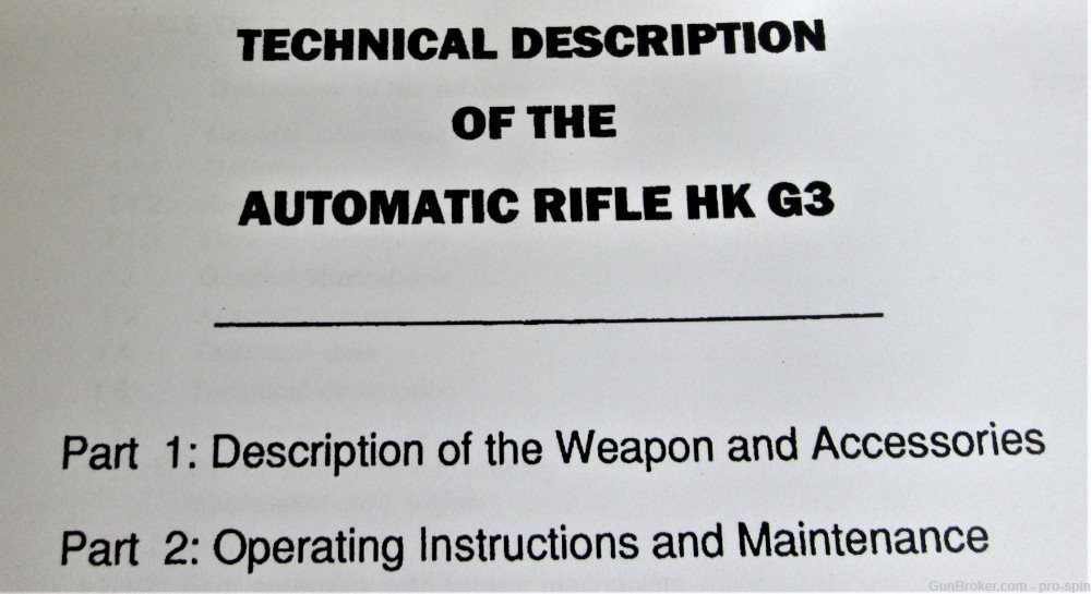 Automatic Rifle HK G3 Caliber 7.62 mm x 51 NATO Manual  New Copy-img-1