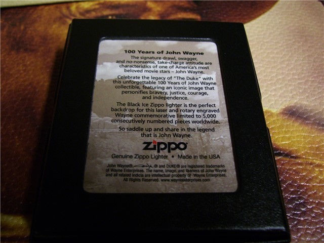 John Wayne 100 Years Zippo Lighter-img-4