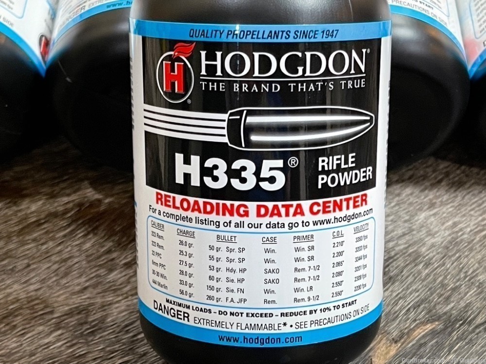 NEW 5LB OF HODGDON H335 POWDER IN 1-LB BOTTLES H 335-img-1