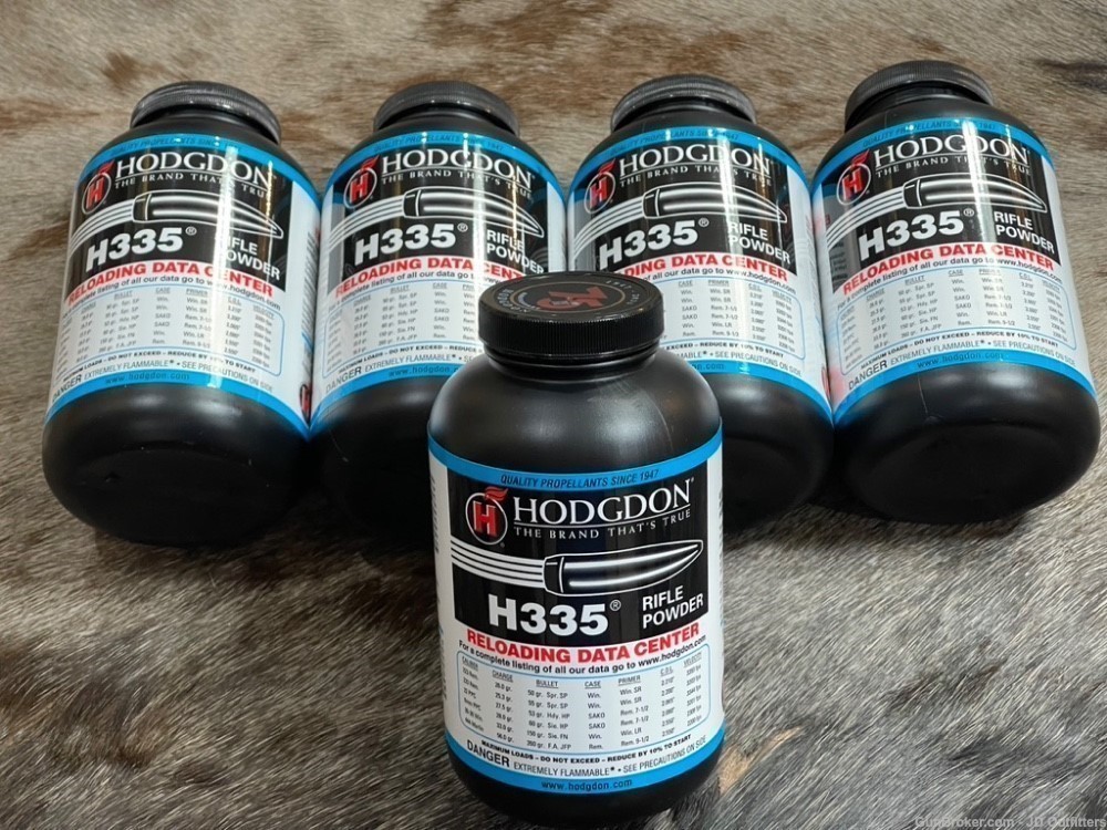 NEW 5LB OF HODGDON H335 POWDER IN 1-LB BOTTLES H 335-img-0
