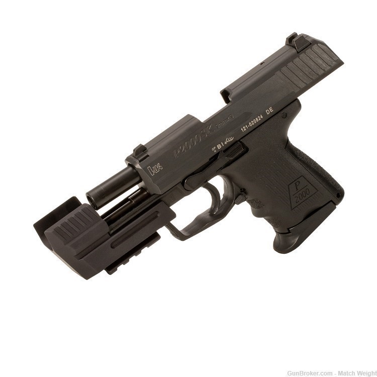 Match Weight - Compensator for H&K P2000SK (Compact) w/ Rail - Aluminum-img-2
