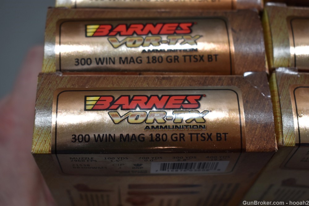6 Boxes 120 Rds Barnes Vor TX 300 Winchester Magnum Win Mag 180 G TTSX BT-img-1