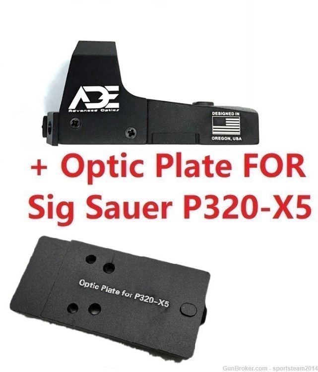ADE RD3-006 Green Dot Sight+Optic Mounting Plate for Sig Sauer P320-X5 Gun-img-0