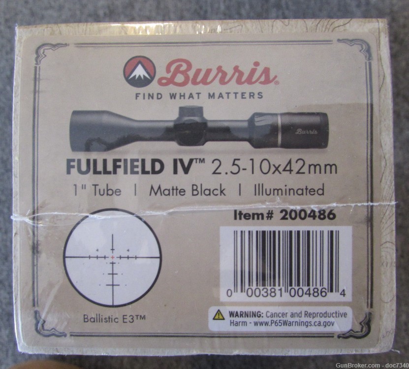 Burris Fullfield IV 2.5-10 x 42 MM rifle scope-img-0