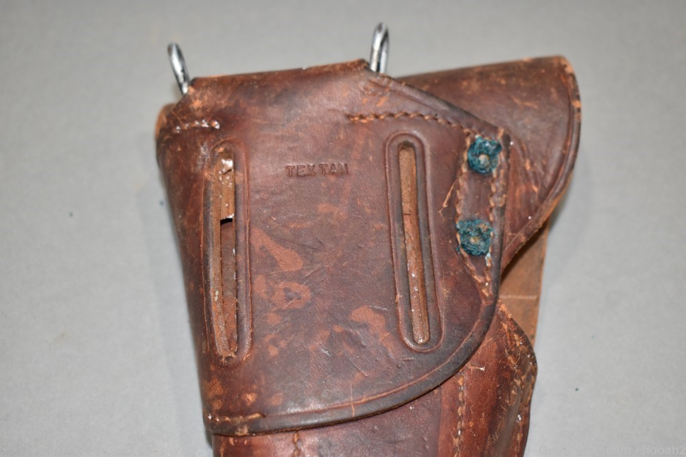US Model 1916 Flap Holster Colt 1911 A1 Textan No Date But Soldier Mkd-img-3