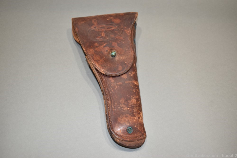 US Model 1916 Flap Holster Colt 1911 A1 Textan No Date But Soldier Mkd-img-0