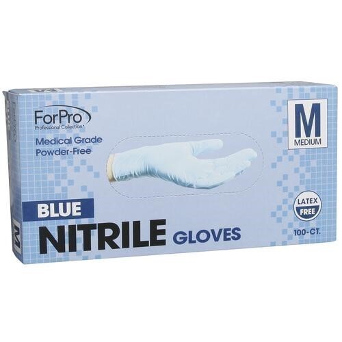 ForPro Latex/Powder Free Nitrile Medical Grade Disposable Gloves-100 Ct Med-img-0