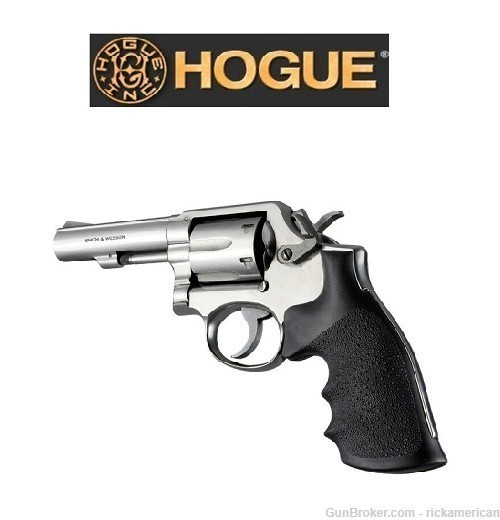 Hogue 10000 Rubber Finger Groove S&W K/L-Frame Square Butt Revolver Grip-img-1