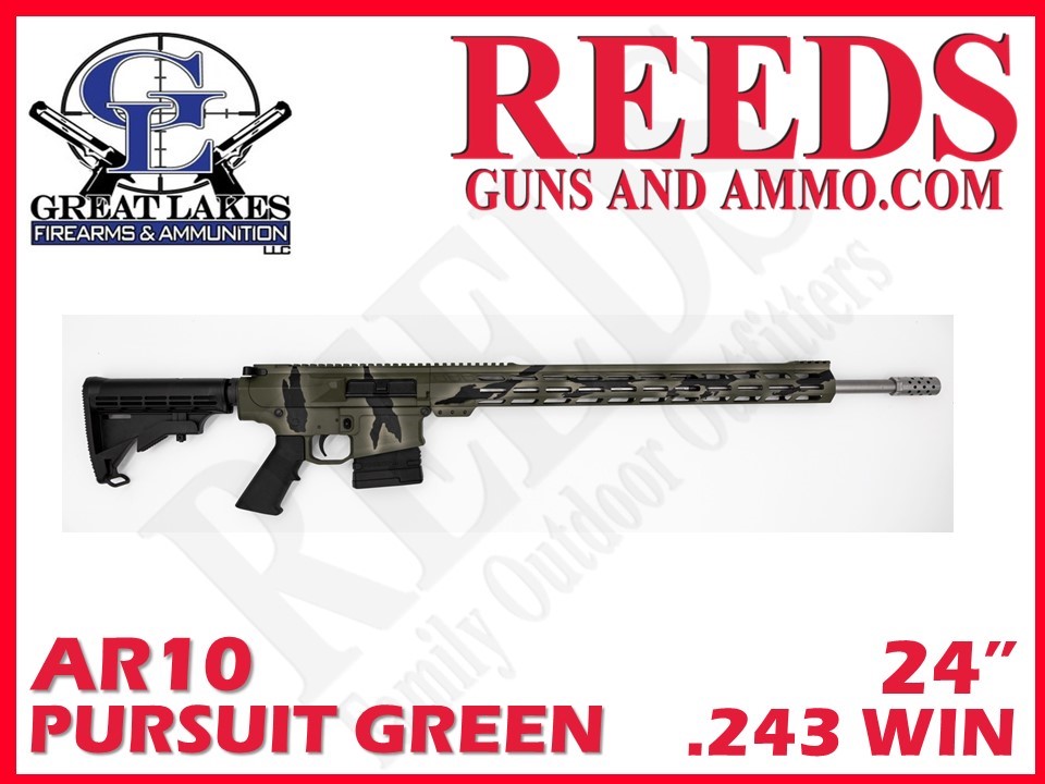 Great Lakes Firearms & Ammo AR10 Pursuit Green Camo 243 Win GL10243SSPGRN-img-0
