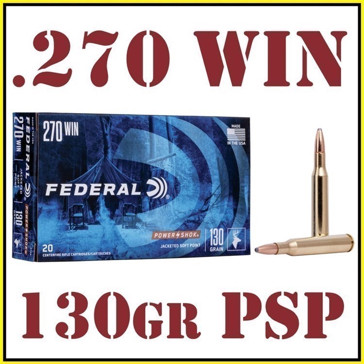 20rds Federal Power Shok™ .270 Win 130gr JSP 270A + FAST SHIPPING-img-0