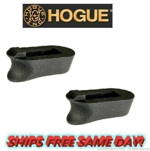 2- Hogue Kimber Micro 9, Black, Rubber Magazine Extended Base Pads 39030-img-0