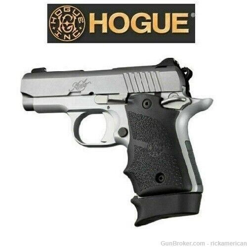 2- Hogue Kimber Micro 9, Black, Rubber Magazine Extended Base Pads 39030-img-1