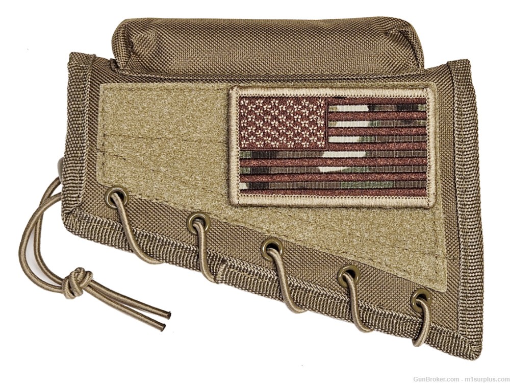 Cheek Rest Stock Pad + Multicam USA FLAG Patch fits M1 Garand .30-06 Rifle-img-0