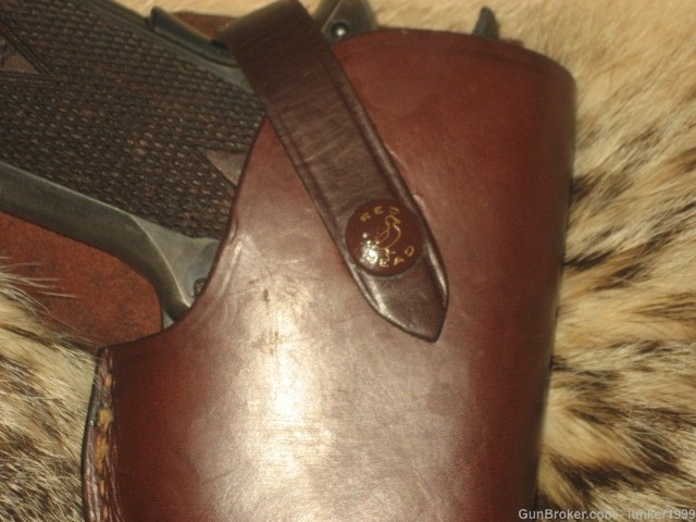 VINTAGE UNLINED REDHEAD HOLSTER 1911 STYLE AUTO 5" BARREL !!-img-2