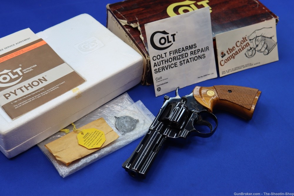Colt Model Python Revolver 357MAG Royal Blued 1985 MFG LNIB Rare Gun 357 4"-img-0
