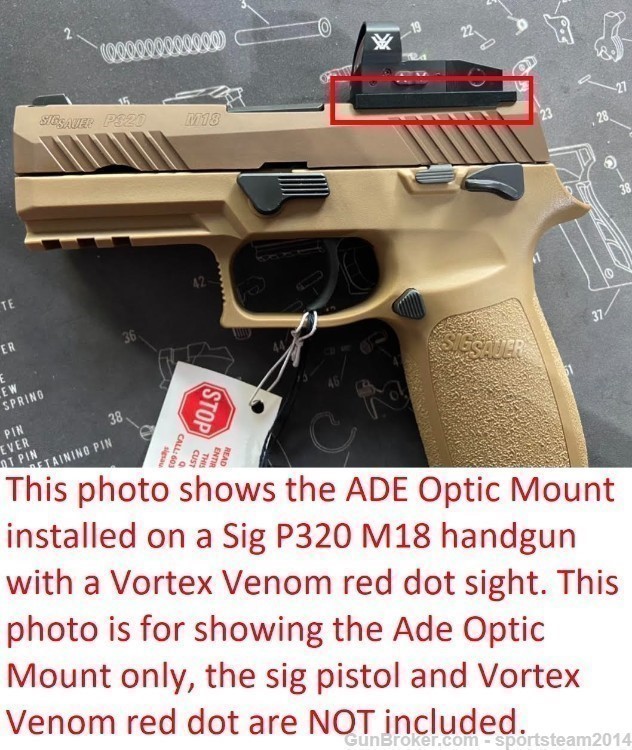 Sig Sauer P320-M17,M18,X5 Optic Plate for Burris Fastfire,Docter,Sightmark-img-6