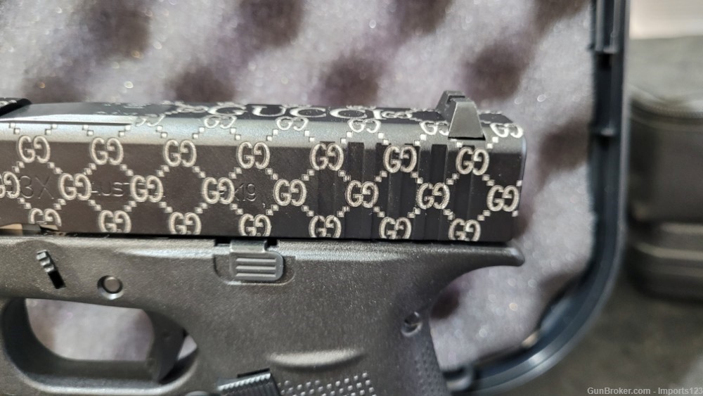 Deep Engraved G43x Glock 43x 9mm Gucci Theme-img-3