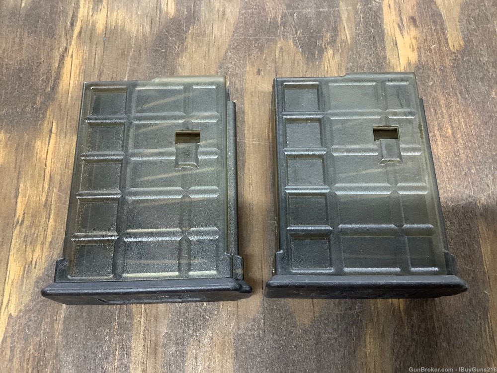 2 x Factory DPMS 10 round 5.56 waffle magazines smoke clear .223 AR15 clip-img-0