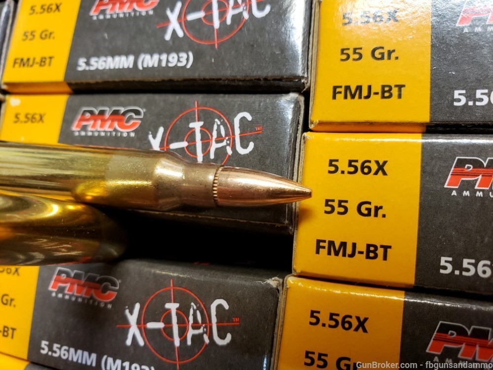 1000 ROUNDS PMC X TAC 55 FMJ BT XP193 XTAC X-TAC 556X 5.56 223 BRONZE M193-img-5