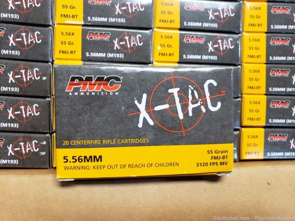 1000 ROUNDS PMC X TAC 55 FMJ BT XP193 XTAC X-TAC 556X 5.56 223 BRONZE M193-img-3